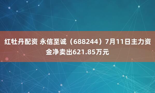 红牡丹配资 永信至诚（688244）7月11日主力资金净卖出621.85万元