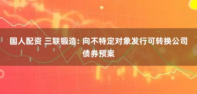 国人配资 三联锻造: 向不特定对象发行可转换公司债券预案