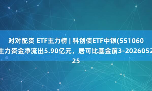 对对配资 ETF主力榜 | 科创债ETF中银(551060)主力资金净流出5.90亿元，居可比基金前3-20260525